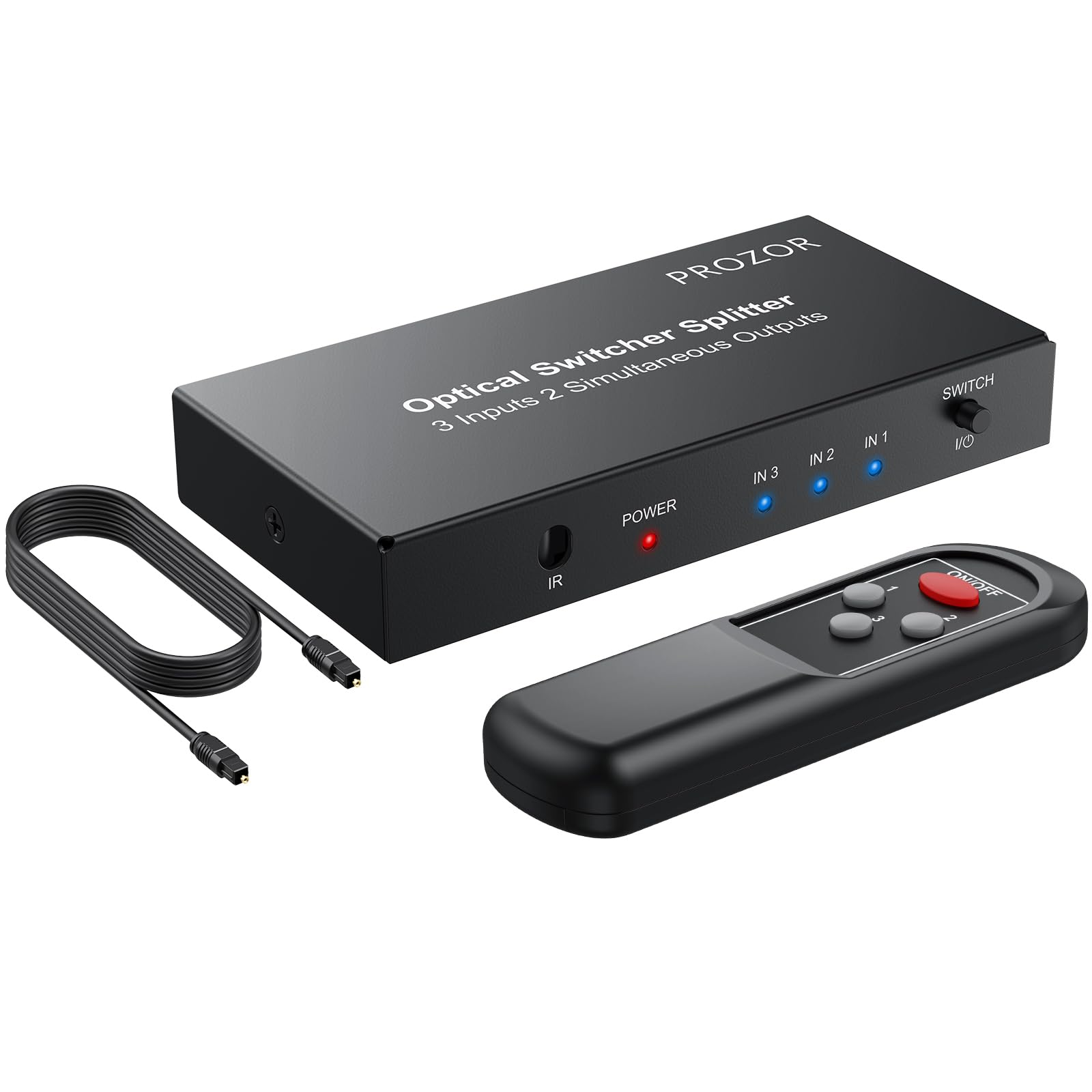Technobebe Switch Ottico Digitale audio Toslink selettore 3 ingressi 1 uscita dotato di telecomando Technobebe Switch Ottico Digitale audio Toslink selettore 3 ingressi 1 uscita dotato di telecomando