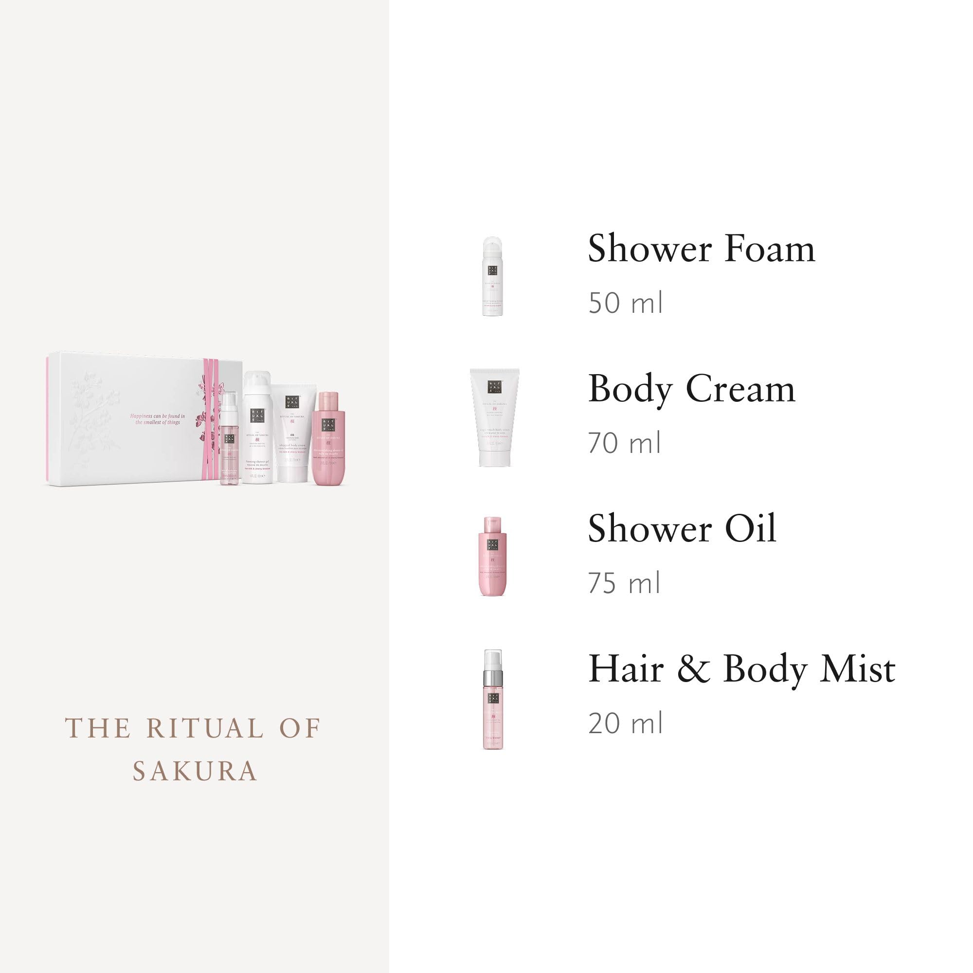 RITUALS Cofanetto regalo donna The Ritual of Sakura, Small – Set regalo donna con prodotti per la cura del corpo, Set bagno nutriente arricchito con latte di riso e fiore di ciliegio