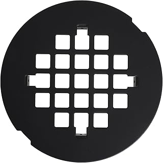 cobee 1 Pc Snap-in Shower Drain Cover, Black 4-1/4” Od Snap-in Shower Cover Round Replacement, Easy to Install Stainless Steel Drain Stopper Bathroom Sink