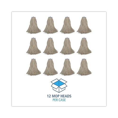 Miniatura 8 de Boardwalk BWK724CCT - Cabezal de trapeador húmedo plano de extremo cortado, algodón, 24 onzas, blanco (caja de 12)