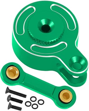 RC Servo Saver Set 25T Upgrades Part for 1/10 Big Rock 3S BLX,Granite/Senton 3S BLX & Mega550,Kraton/Outcast 4S BLX,1/8 Typhon 3S BLX& Mega550,Alloy Fixed Link Steering Servo Saver,Green