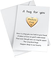 MIXJOY Cute Heart Pocket Hug Token & Greeting Card - Thinking of You Isolation Gift for Family Friends Social Distancing
