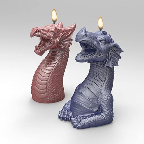 Miniatura 7 de Molde de silicona para velas de Dragon Head, molde para jabón, fondant, chocolate, pastel, caramelo, resina epoxi, cera de bricolaje, arcilla