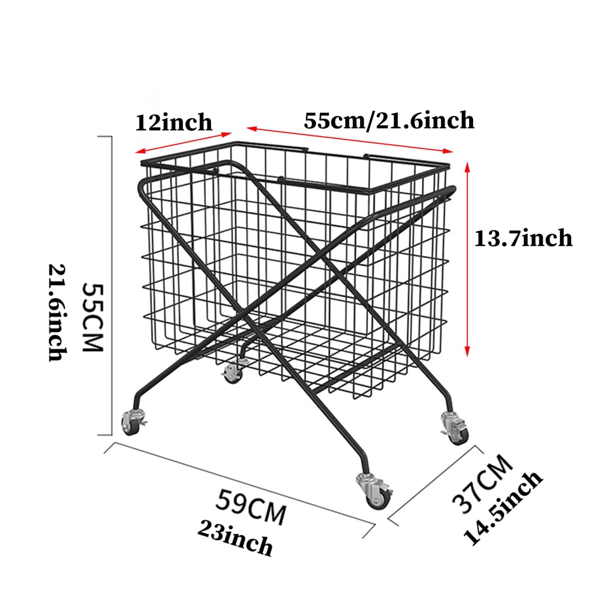 Plank rollende wasmand met wielen, grote metalen wasmand sorteerder waswagen, vuile kleding opslagmand bin trolley voor badkamer slaapkamer hotelkamers