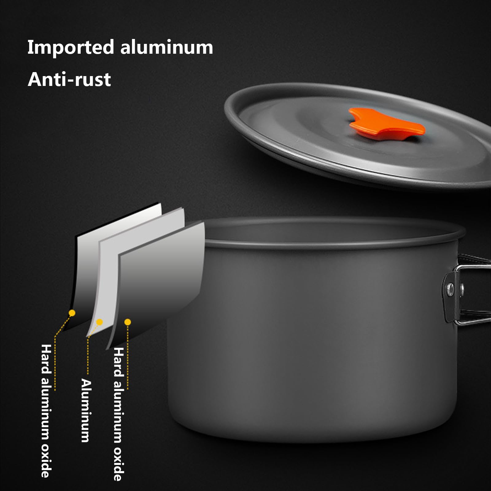 Camping Geschirr Set Aluminium Campingkocher Töpfe Becher Outdoor Kochgeschirr Mit Faltbare Besteck Picknick Topf Mini Camping Kochset Für Picknick Wandern