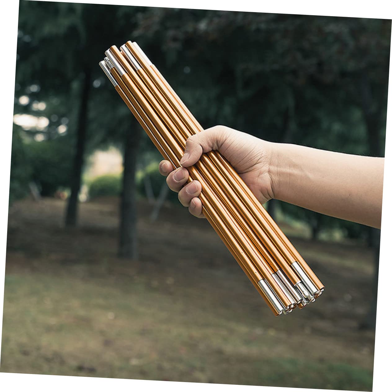 Zeltstangen Unterstützung Wandern Camping Pole Einsatz Flexibler Zeltstab Leichte Zeltstange Stangen für Zeltüberdachungen Stock für Zelt Aluminiumlegierung Golden