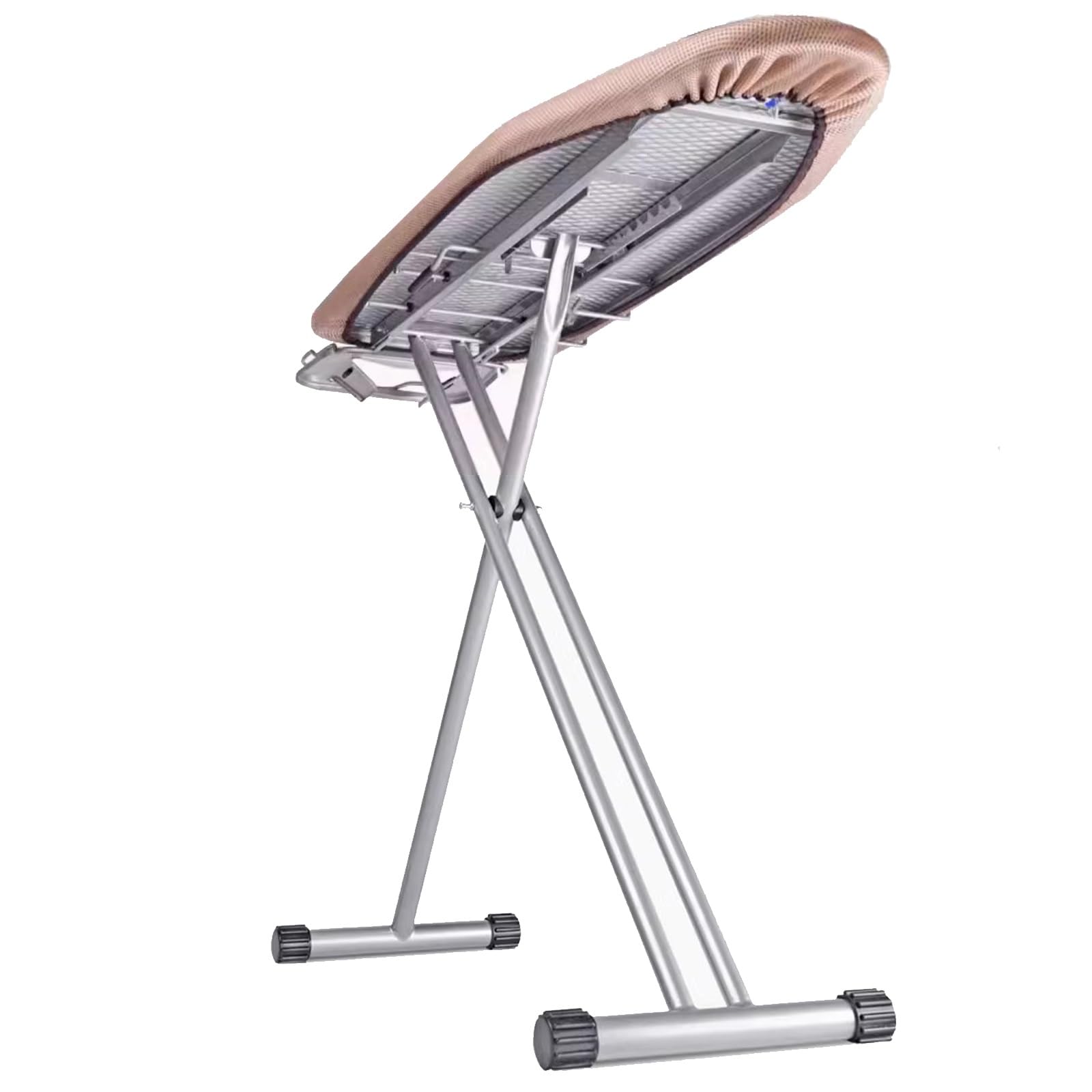 Tabla de Planchar, Altura Regulable, Tablero 92cmx33cm, Malla Metálica, con Soporte para Plancha, No se Desliza y No Araña, Patas Antideslizantes, Plegable