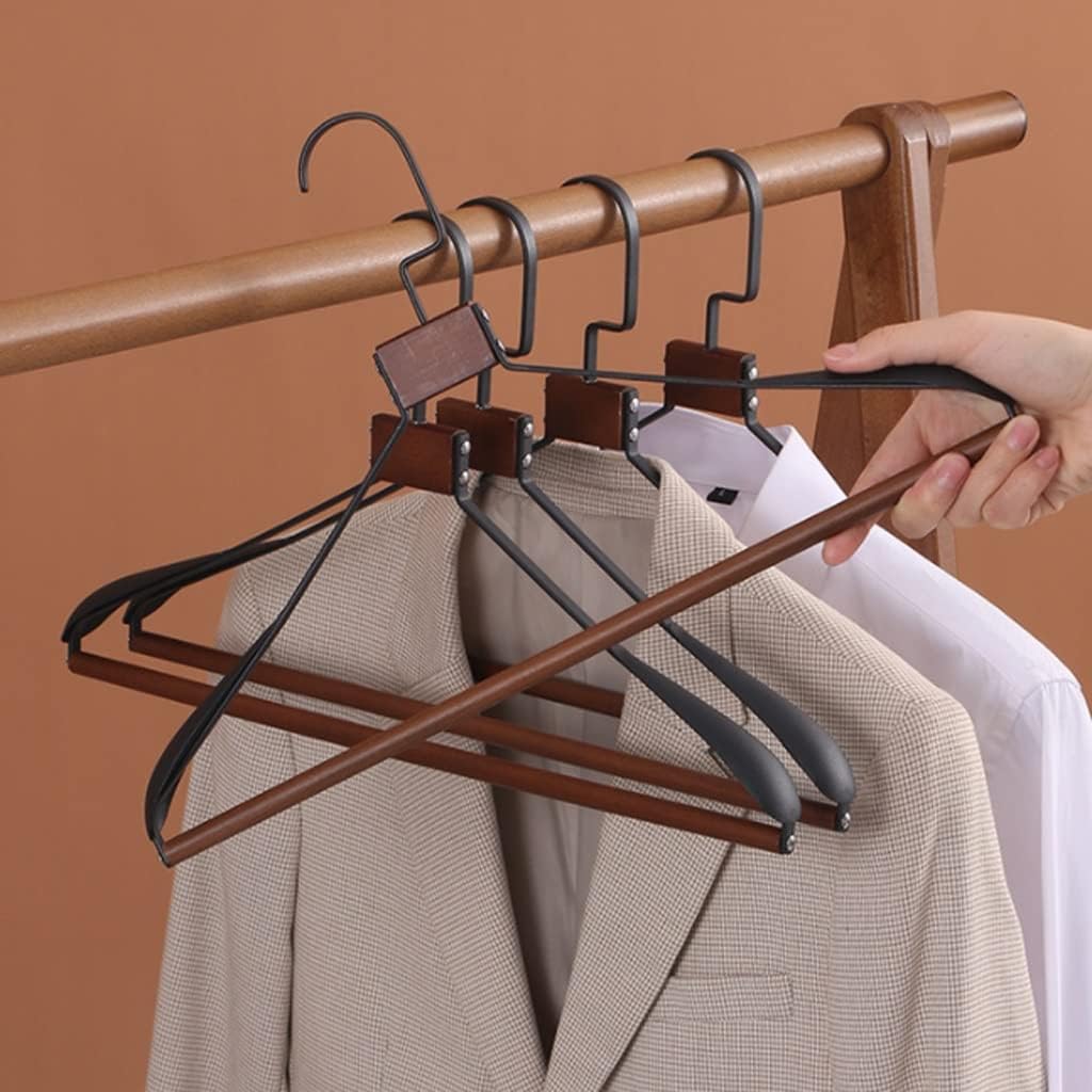 Hangers for Clothes 5 Pcs Wide Shoulder Suit Hangers Non-Slip Pant Bar Swivel Hook for Dress Clothes, Coats, Jackets, Shirts Cost Hanger,White,5pcs