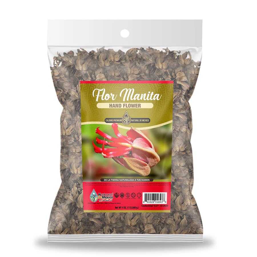 Flor de Manita Hand Flower Herb Herbal Tea 4 oz.-113g Natural Mexican Herb Hierba Wild Crafted Natural De Mexico