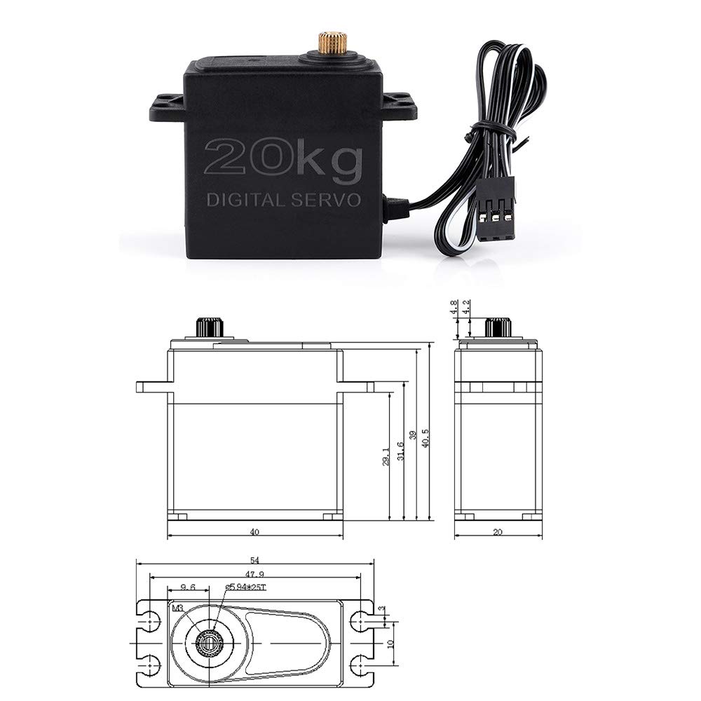 GoolRC Combo Set 3650 4300KV Motor 60 Brushless ESC 20kg Servo mit 25T Servoarm für 1/10 RC Car Truck Offroad