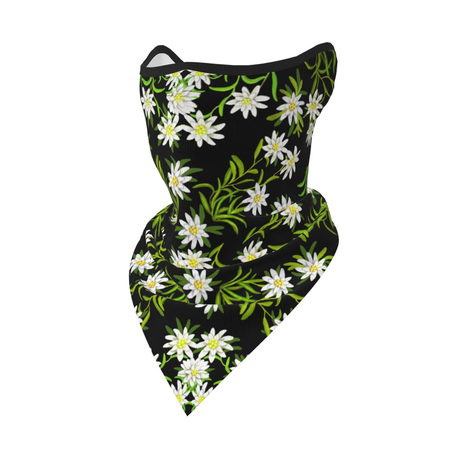 Hnnkloy Swiss Alpine Edelweiss Floral,Soft Face Cover Neck Gaiter Half Face Mask Scarf Sports Mask