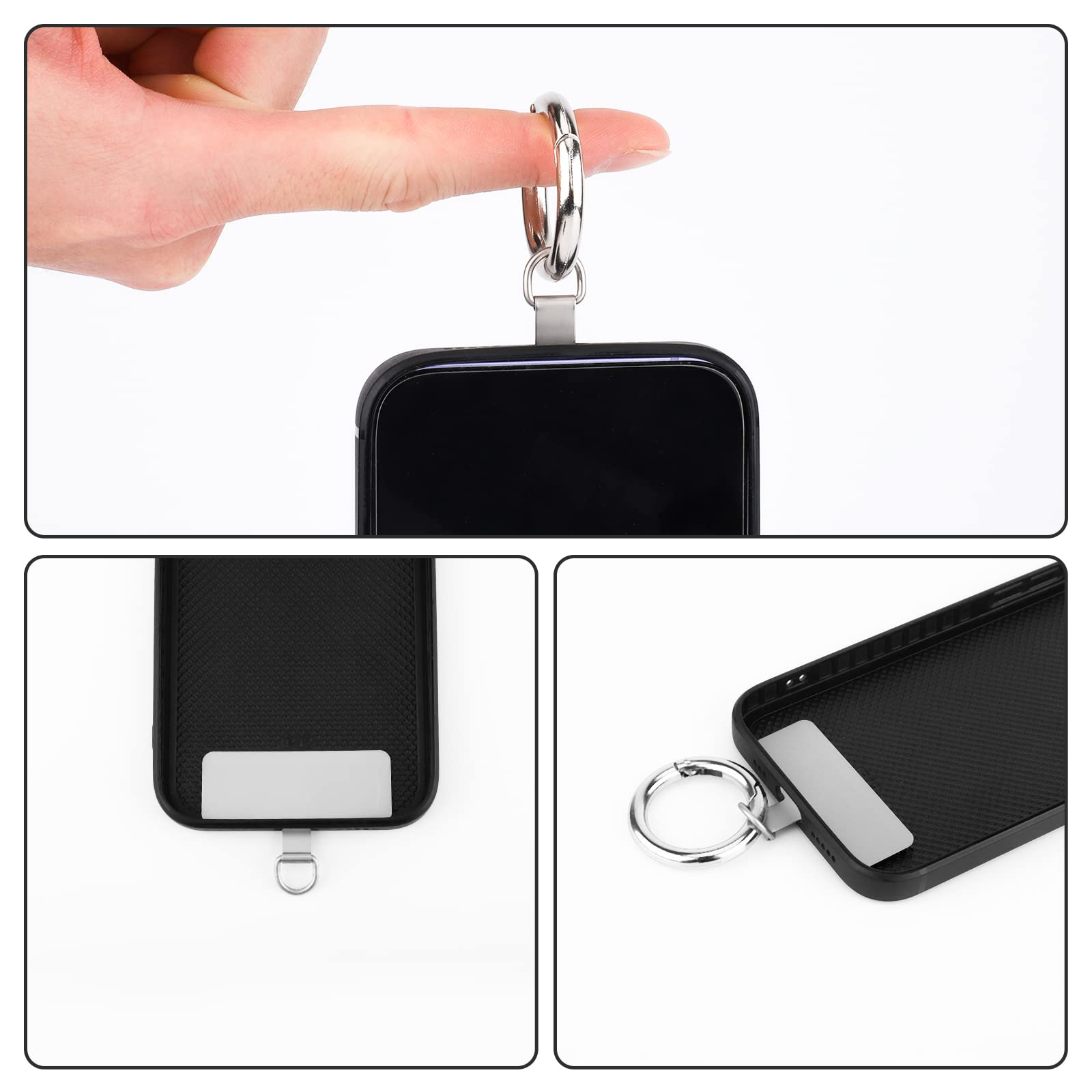 5 Stück Handy-Lanyard Pads – Robuste Metallclips In Schwarz & Gold Zum Befestigen Von Handybändern