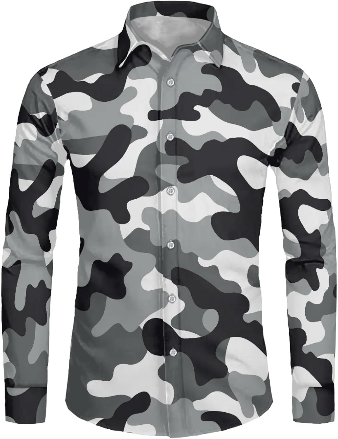 Coloranimal Rainbow Hawaiian Shirts for Men Long Sleeve Casual T-Shirts Button Down Tee Tops XS-4XL