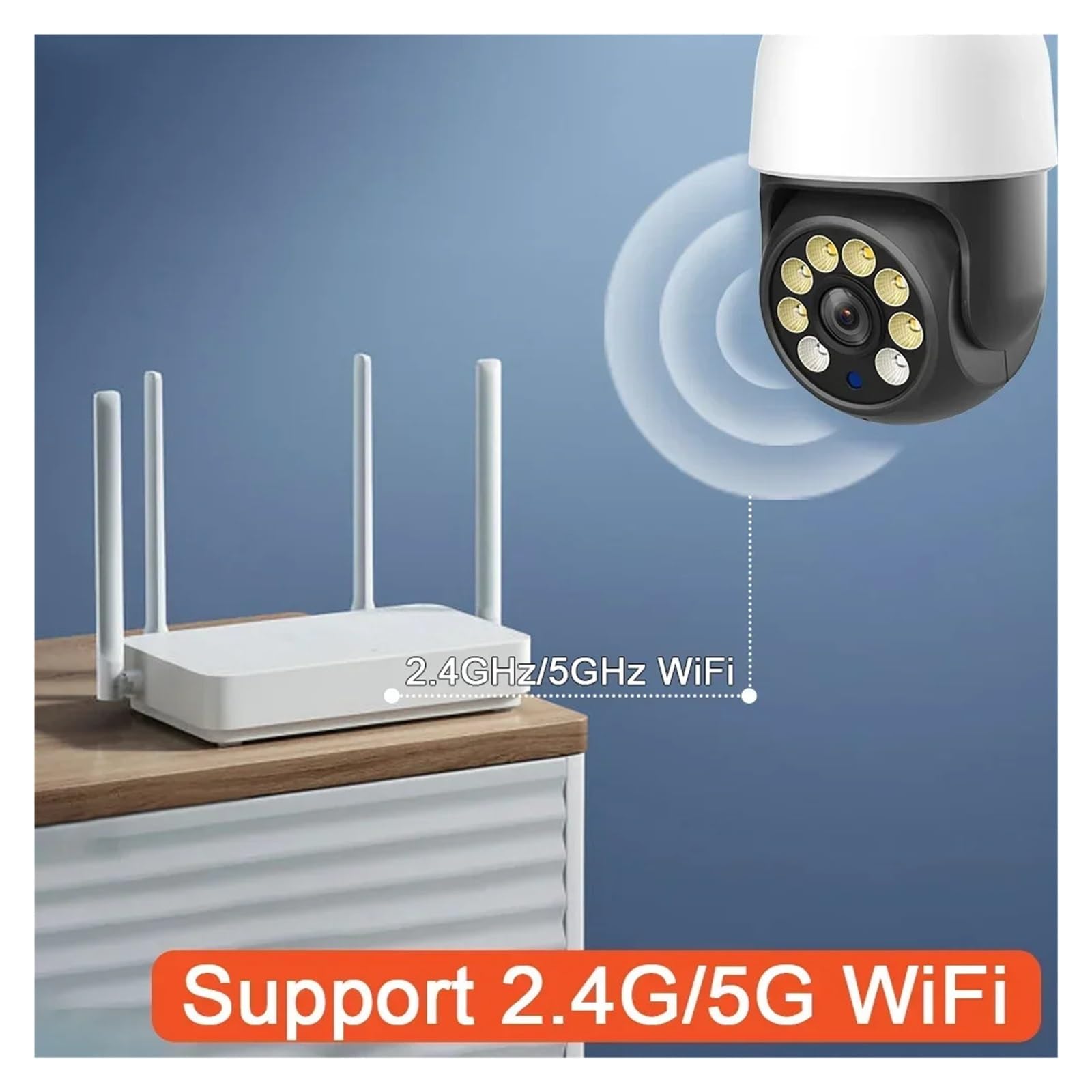 Caméra De Surveillance De Sécurité Domestique Sans Fil WiFi, Ampoule