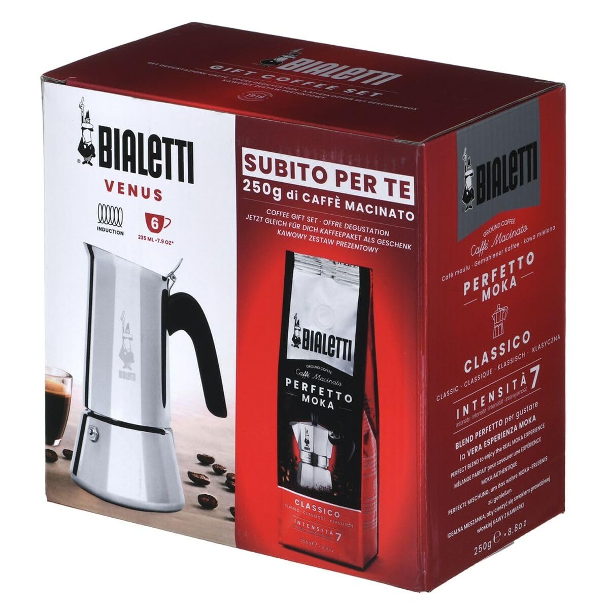 Bialetti New Venus 6tz Coffee Maker Perfetto Moka Classic Coffee, 8006363034951