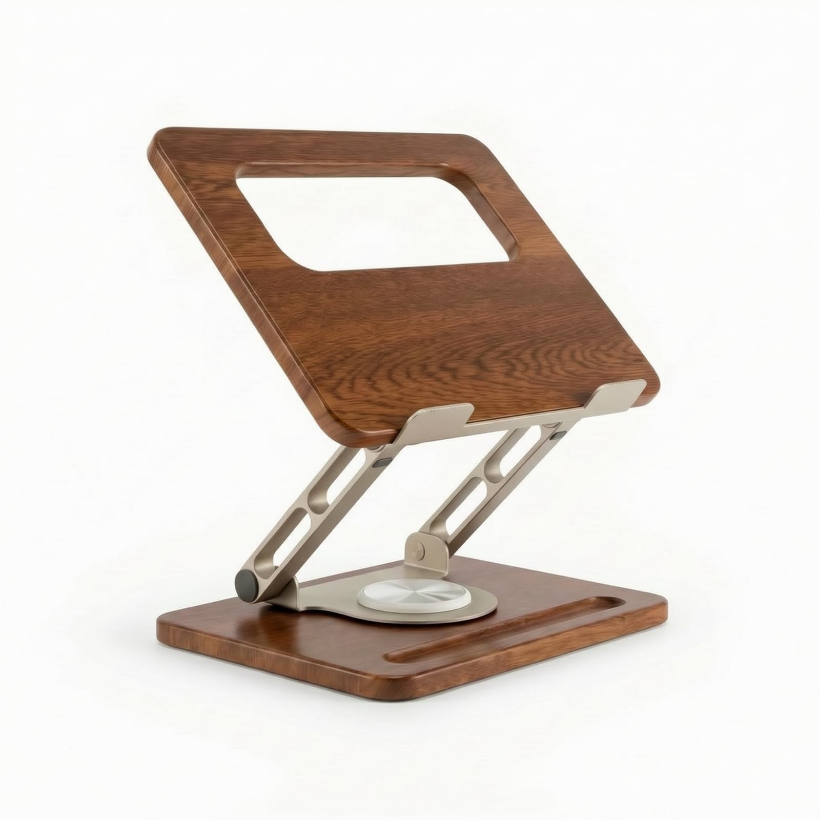 Soporte Plegable para Portátil Ventilado, Madera Cerezo