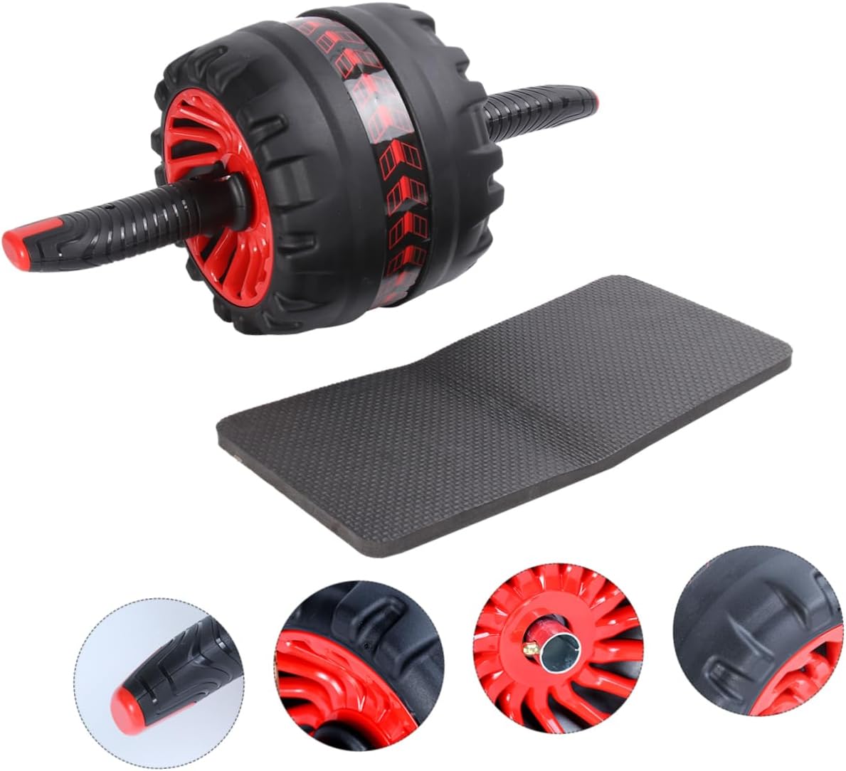 KICHOUSE Skid Abdominal Wheel Roller Spring Back Belly Wheel Steel Rubber Thicken Mute Exercise Roller for Fitness Abdomen Training