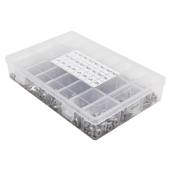 700 Pcs Stainless Steel Screws and Nuts Assortment Kit with Storage Case - 304 Rust-Proof Machine Screws, Flat Washers, Phillips Pan Head (#4-40, #6-32, #8-32, #10-24)