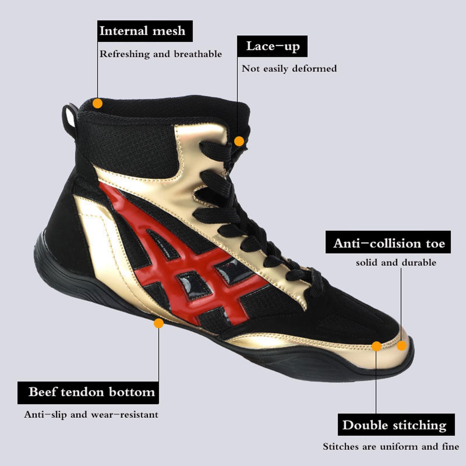 Scarpe Da Boxe Uomo - Traspiranti, Antiscivolo, Per Arti Marziali, Taekwondo, Wrestling, Boxe - Foto 10