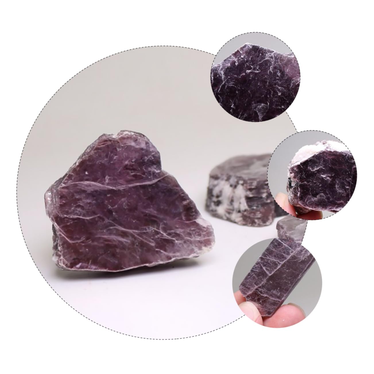 ULTECHNOVO Purple Mica Raw Ore Specimen Home Decor Ornament Decorative Purple Mica Purple Mica Decorations Natural Ores Natural Rock Natural Gemstones Teaching Samples Teaching Ore Materials
