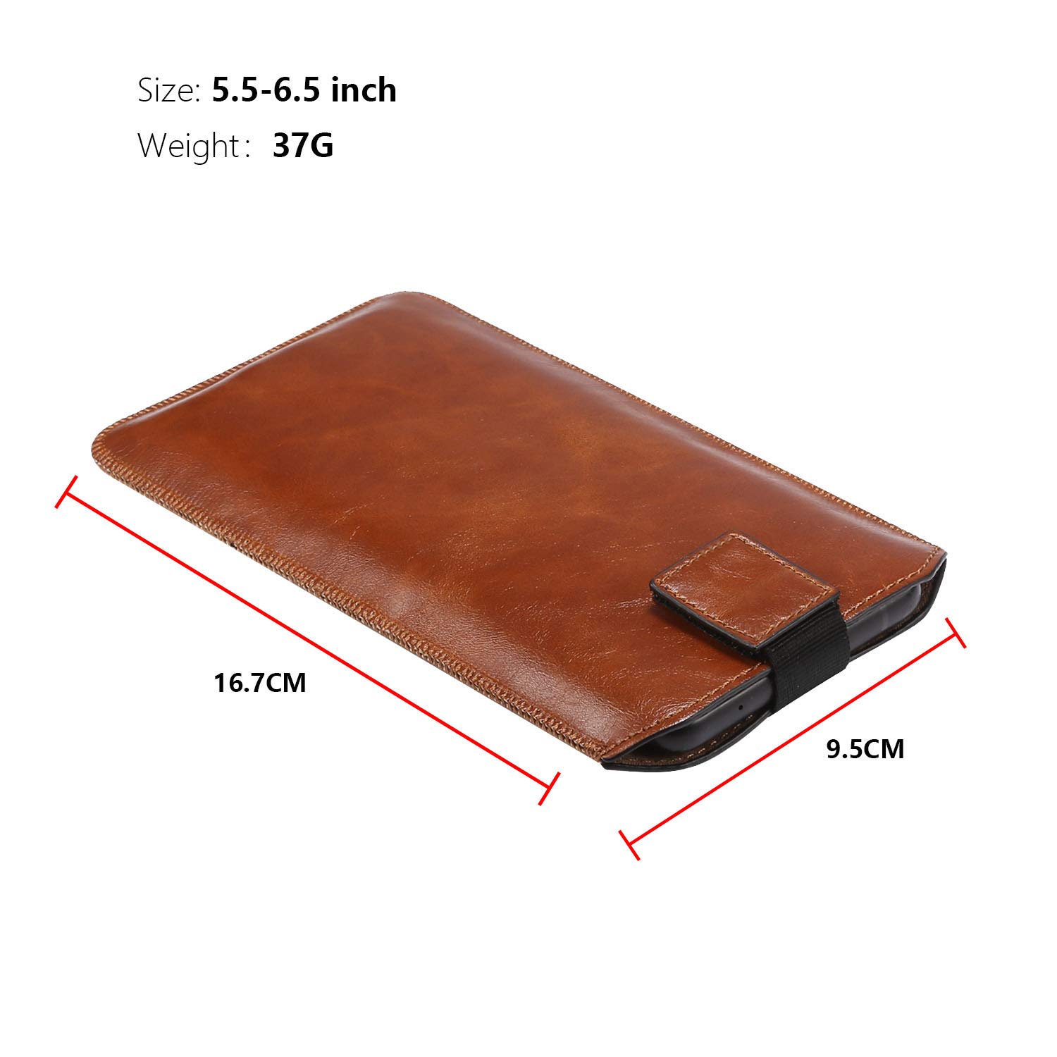 Custodia da cintura per cellulare in pelle, borsa da cintura per telefono cellulare in pelle, universale verticale in pelle PU da uomo con supporto per carte di credito, Marrone, 6.9 INCH