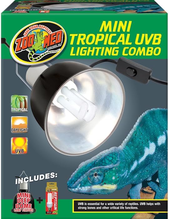 Zoo Med Mini Tropical UVB Lighting Single Combo, 100 Watt