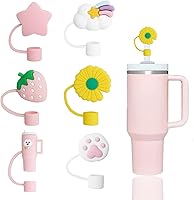 Vista 1 de 6 fundas para popotes compatibles con vasos Stanley de 30 y 40 onzas, reutilizables y bonitos protectores de tapas para popotes Stanleys de 0.4