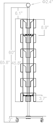 Miniatura 5 de FixtureDisplays Estante para tarjetas de felicitación de 24 bolsillos de 6 pulgadas de ancho (se adapta a tarjetas de 5 x 7 pulgadas con sobre)