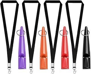 4 Pcs Professional Dog Whistles, Dog Training Whistle 210.5 High Pitch Plastic Dog Whistles With Lanyard Keychain for Barking & Recall