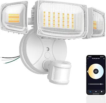 Olafus 65W WiFi Smart Flood Lights Outdoor Motion Sensor, App and Voice Control Security Light with Timer, 2700K-6500K, IP65 Waterproof