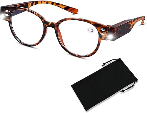Miniatura 8 de Lentes de lectura con luz LED brillante con lupa con luz en la fama, lectores LED brillantes para hombres y mujeres, bloqueo de luz azul, antifatiga