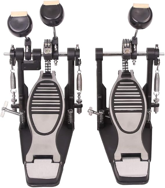 Double Bass Drum Pedals, Double Chain Drum Step on Hammer for Drum Set and Electronic Drums