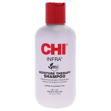 CHI Infra Shampoo, Gently Cleanses Scalp & Hair, Hydrating & Nourishing For All Hair Types, Designed for Heat Damaged Hair, Sulfate, Paraben, Cruelty-Free, 6 Oz