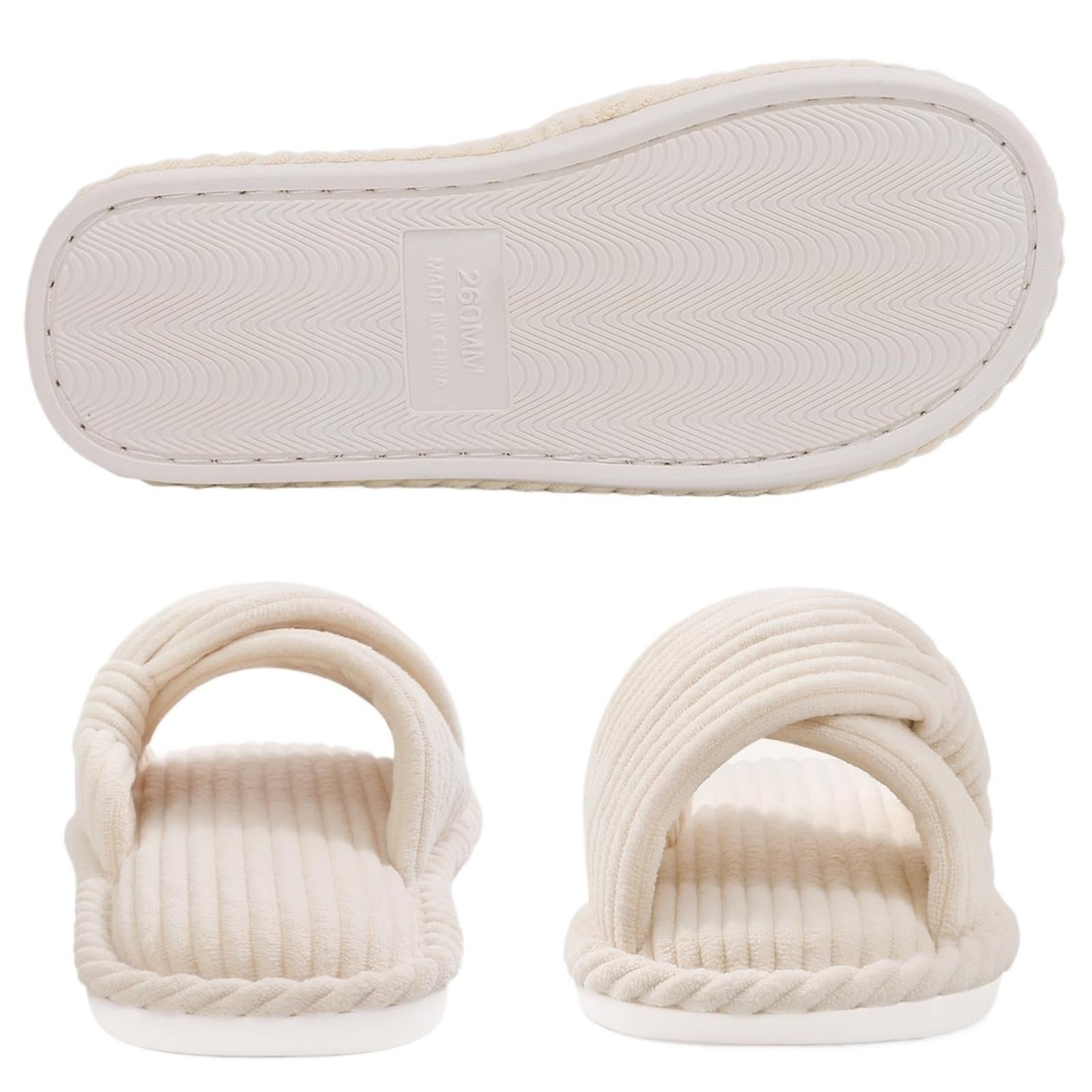 Ciabatte da donna, pantofole da casa aperte, pantofole da interno Per la Camera da Letto(Grey,250)