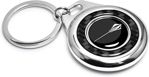 Miniatura 7 de Para Chevrolet Corvette C8 Stingray Real Negro Fibra de Carbono Roundel Caja de Metal Llavero Llavero