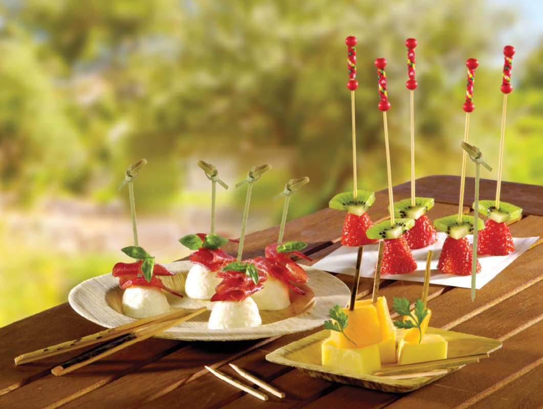 PACKNWOOD 209BBKUR6R20 209BBKUR6 - Bamboo Black Willow,Party toothpicks for appetizers, Fondue skewers Disposable, Wood Picks for Food, Porcupine Toothpick- 2.6in - 2000 pcs