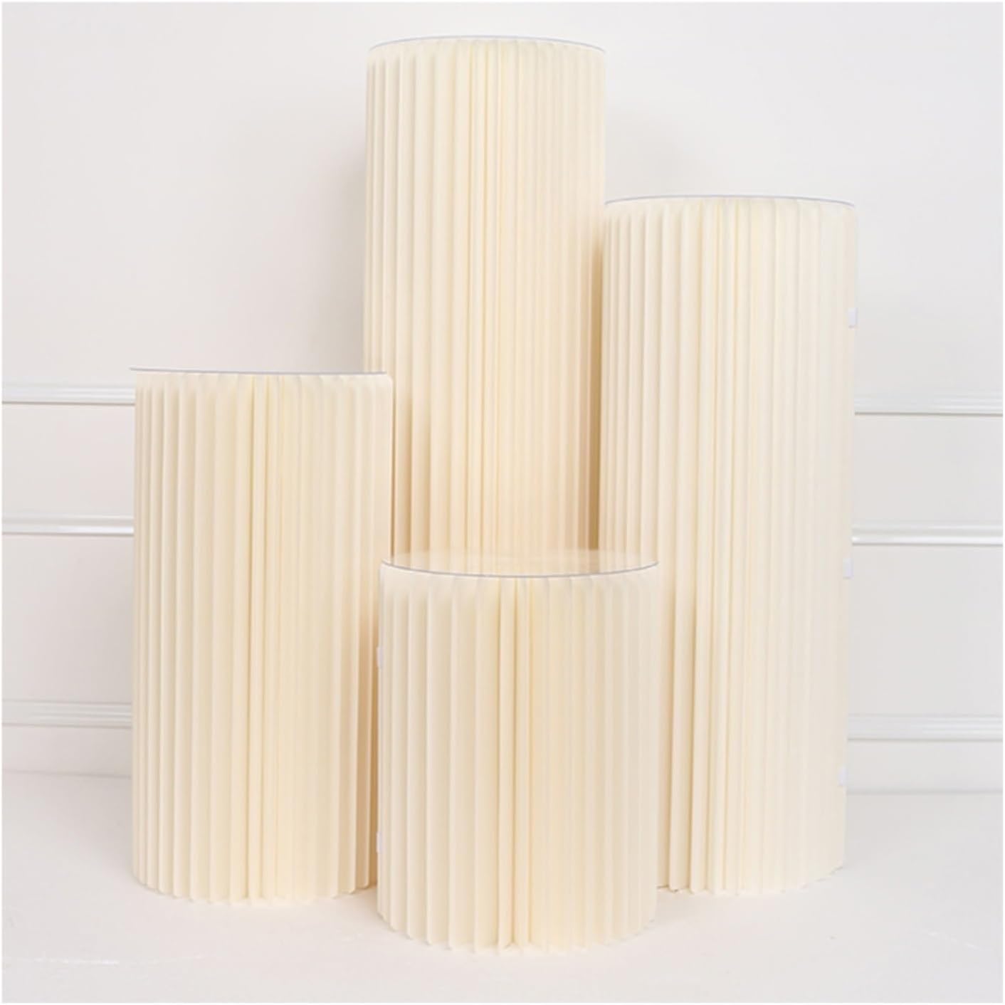 Foldable Paper Columns Display Pedestals - Wedding Centerpieces, Engagement & Birthday Party Decorations, Cylinder Flower Stand for Dessert Tables (11.8IN, C)