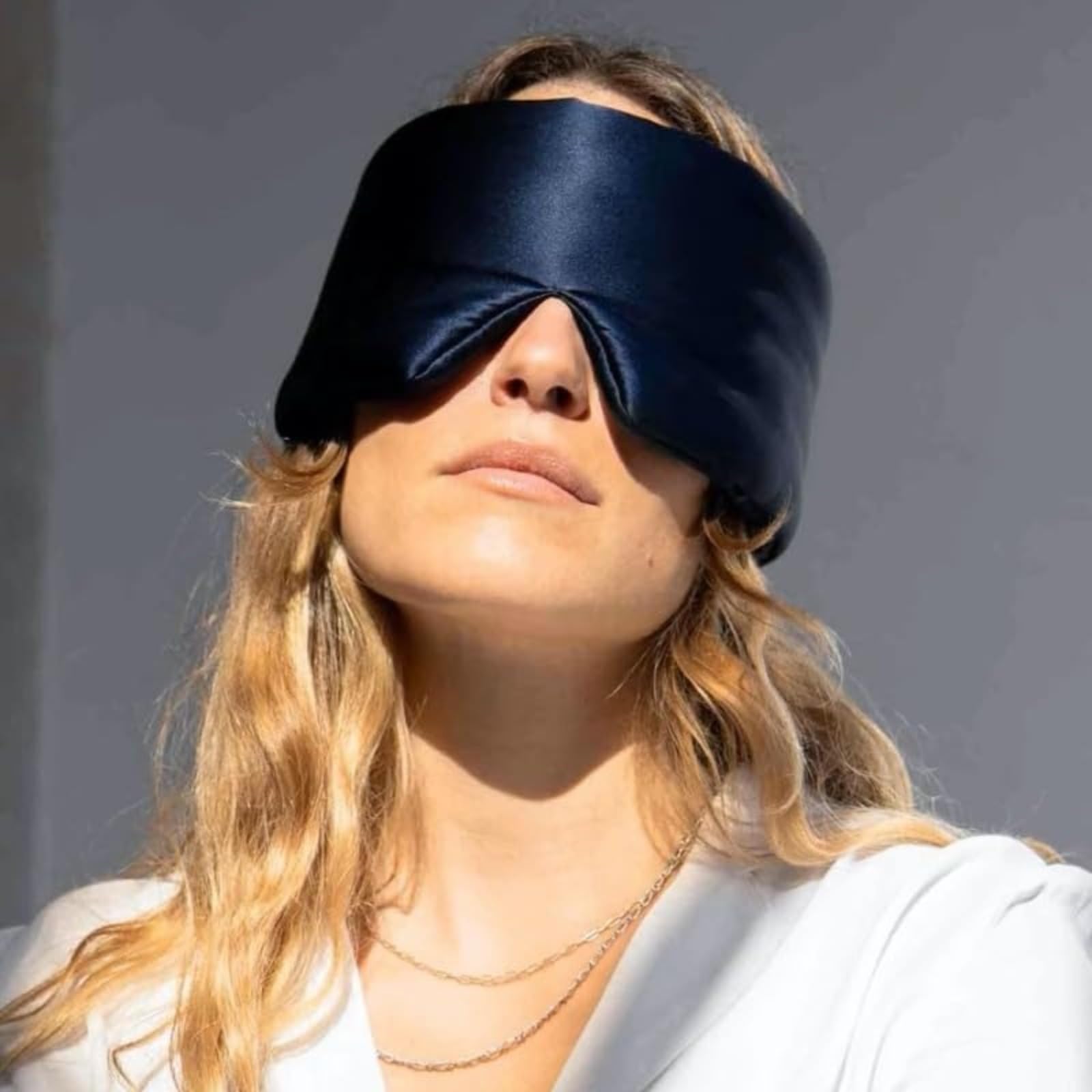 Máscara de seda para dormir, antifaz de bloqueo de luz para dormir, máscara de ojos de seda agradable a la piel para aliviar la fatiga ocular y mejorar la calidad del sueño