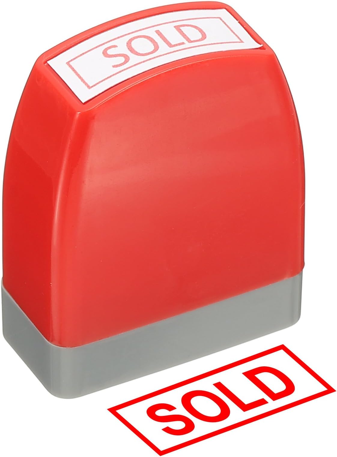 PATIKIL Sold Notice Stamp Self Inking, Red Ink Office Pre Inked Message Stamp for Business, Red