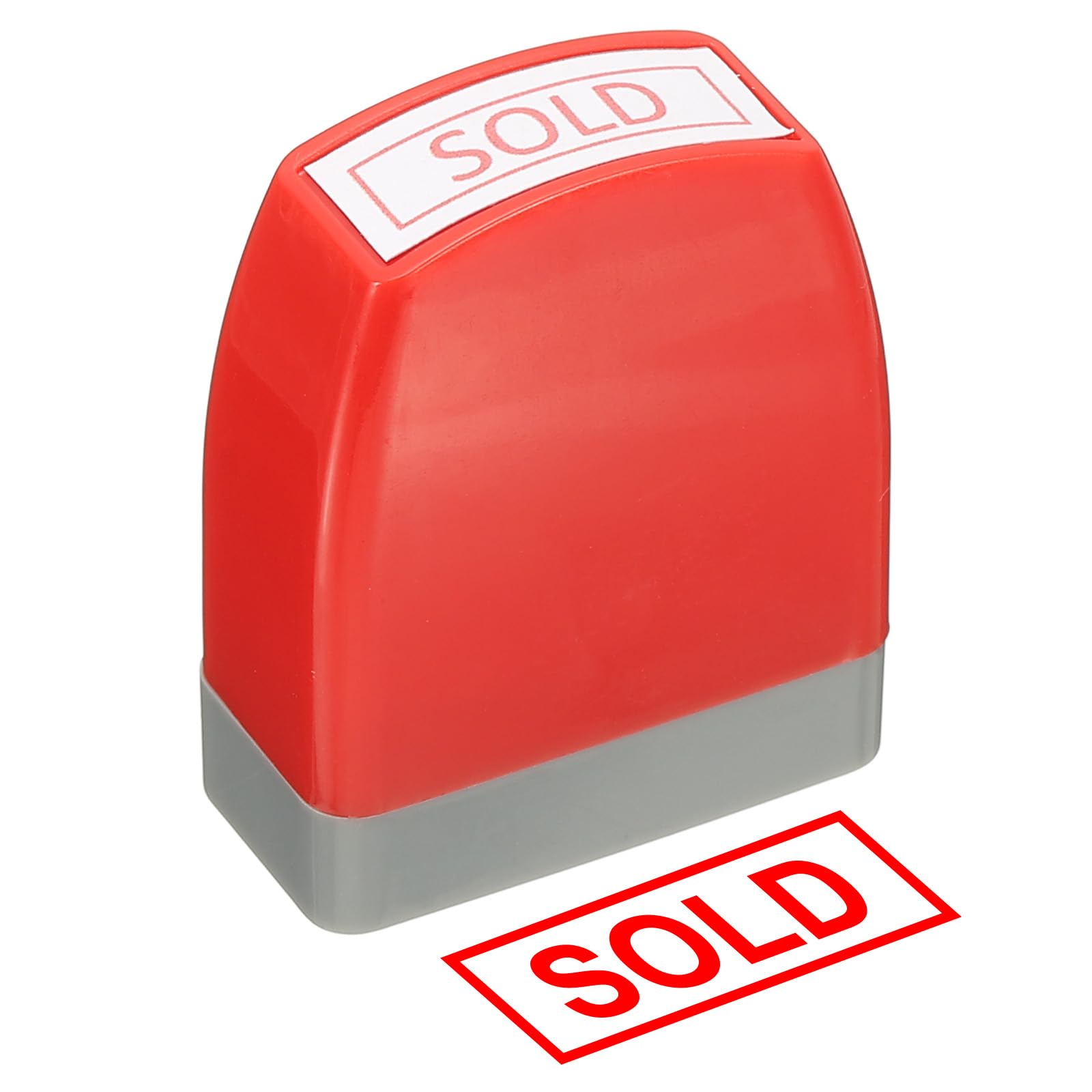 PATIKIL Sold Notice Stamp Self Inking, Red Ink Office Pre Inked Message Stamp for Business, Red