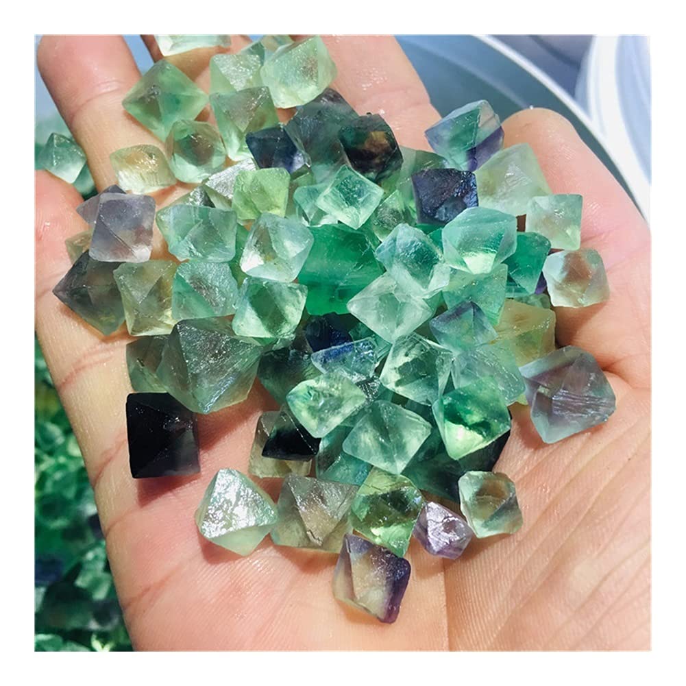 Natürlicher gemischter Fluorit-Oktaeder, kleines Rohsteinexemplar, DIY-Natürliche Quarzkristalle, Steine und Kristalle, Rohsteine (100 g)