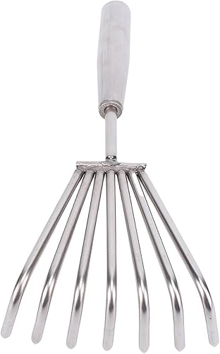 Miniatura 3 de Keenso Hand Rake, Stainless Steel Durable Garden Cultivator, 7 Tines for Weeding and Loosening Soil in Gardens and Beaches