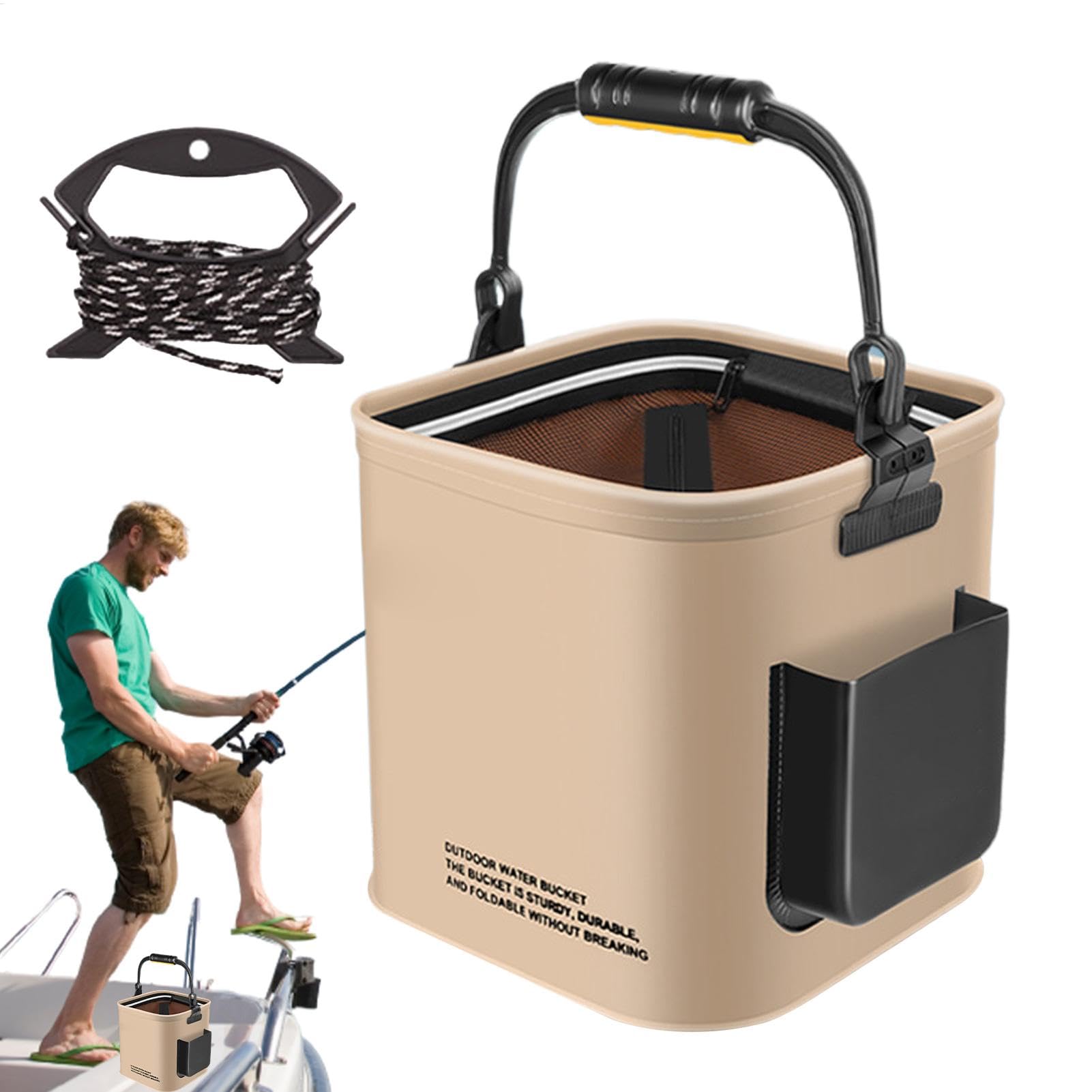 Seau à Poisson Vivant, Seau de pêche Pliable avec poignée, Seau à Poisson de Jardin, Bassin d'eau Portable pour la Protection des Poissons, idéal pour intérieur/extérieur, Pique-Nique, Jardinage et