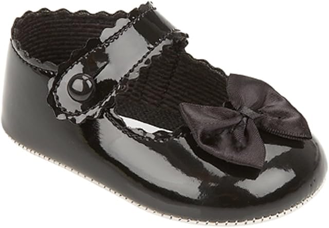 Baypods Baby Girls pram Shoes Christening Party Early Days 6-12 Months Black