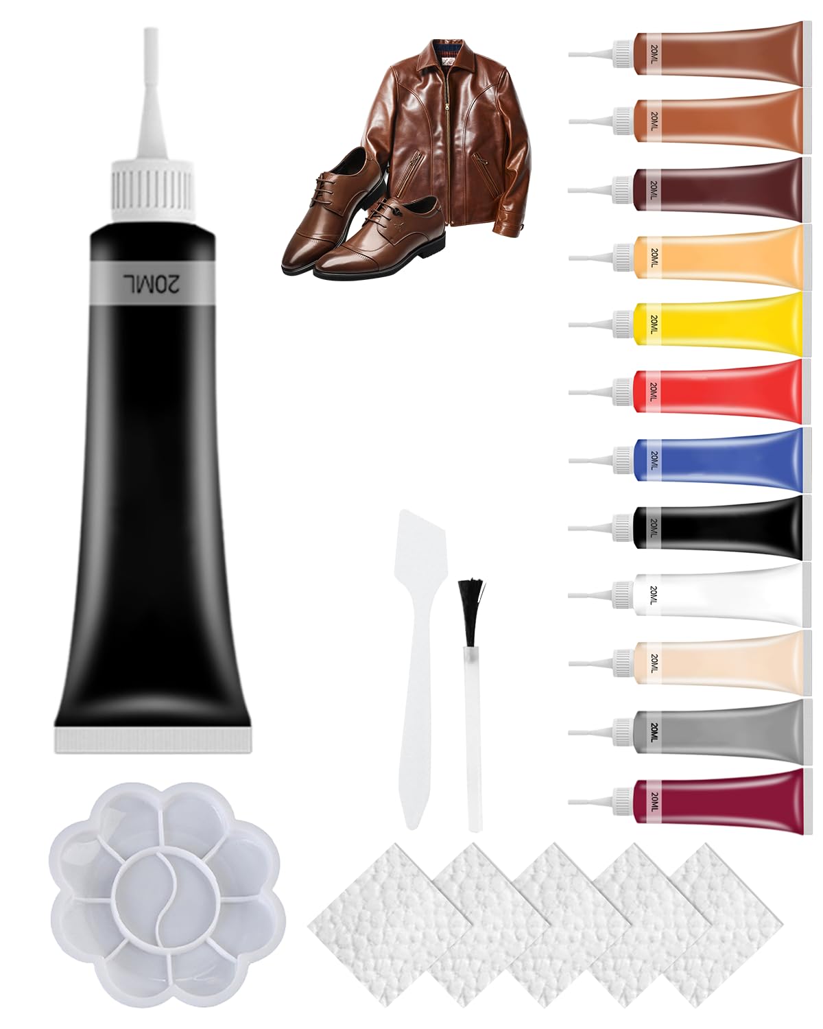 2025 New Advanced Leather Repair Gel, Leather Repair Kit for Car Seat Vinyl Repair Kit, Professional Leather Repair Kit for Car Seat, Multifunctional Couch and Jacket Repair Kit (Black)