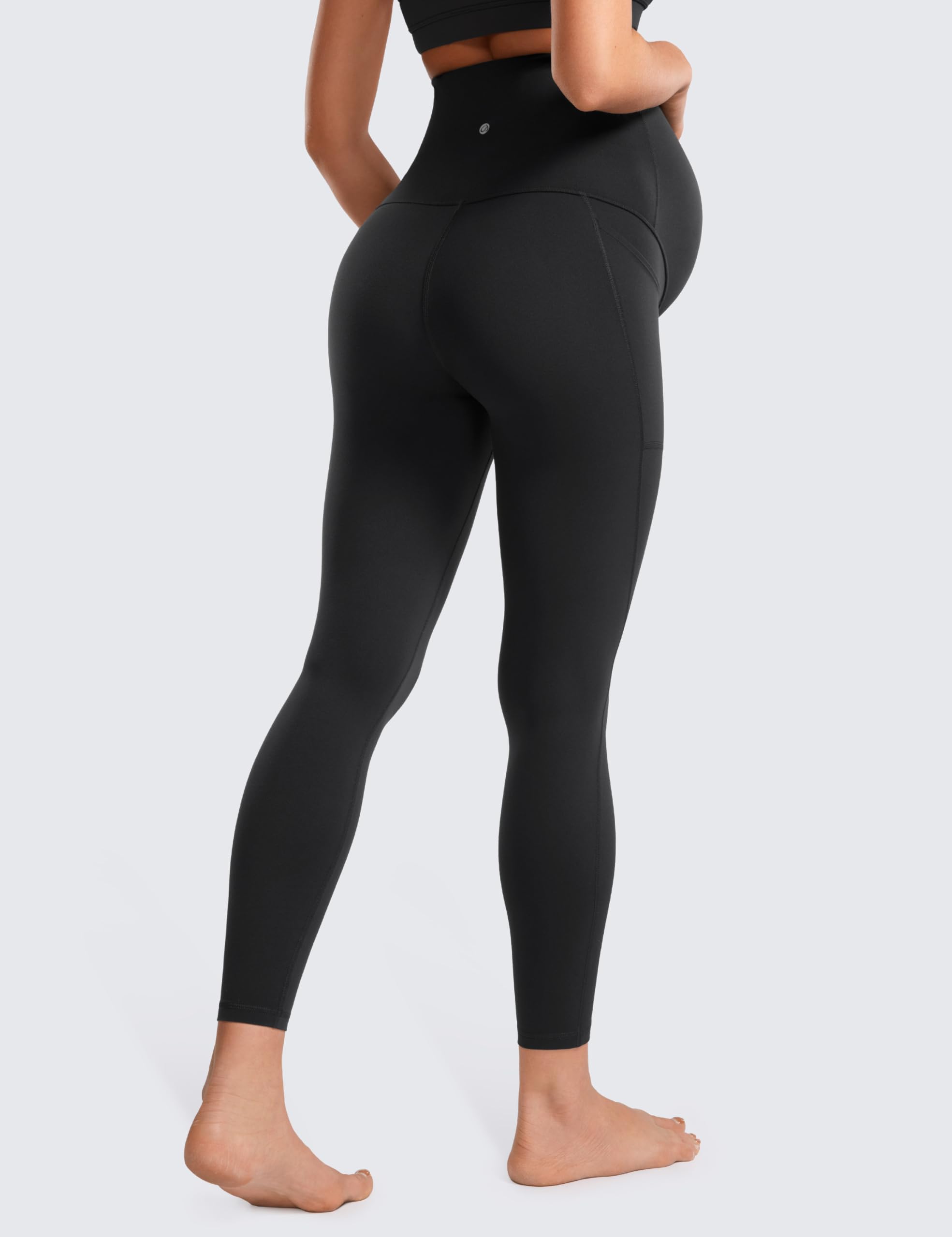CRZ YOGA Butterluxe Leggings Premaman con Tasche Allenamento Yoga Gravidanza Pantaloni - 63cm