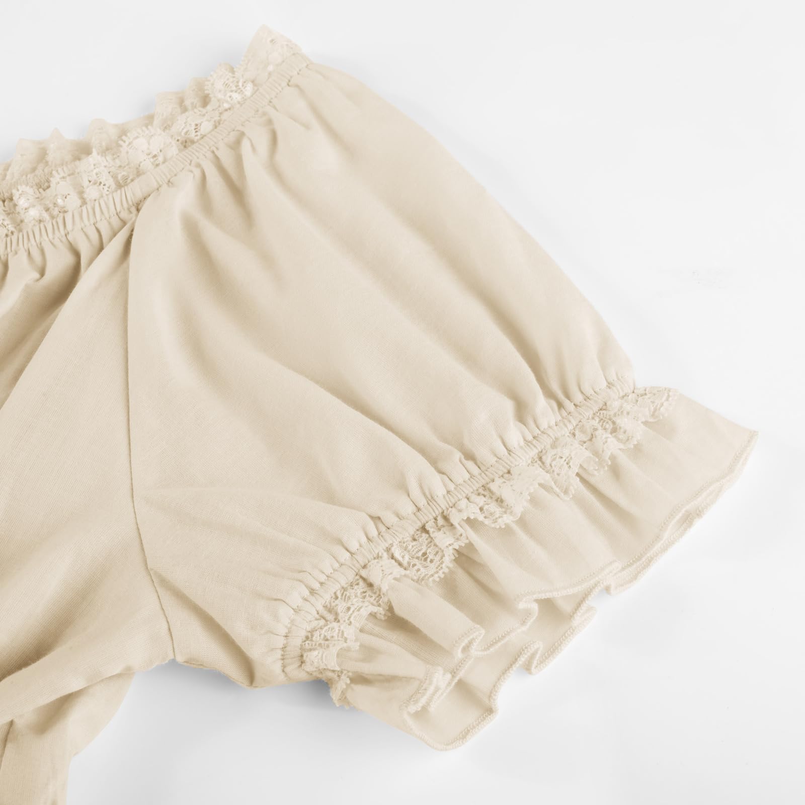 SCARLET DARKNESS Chemisier d'été à manches courtes en coton pour femme avec lacets et épaules dénudées