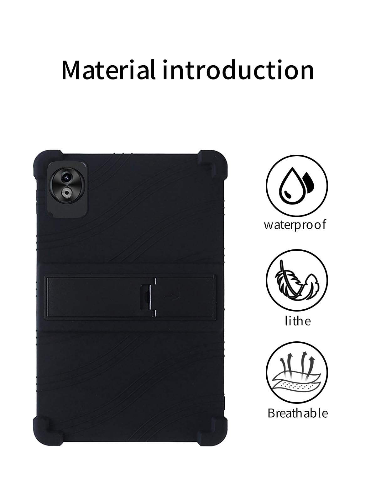 BOVUGAC - Funda para tablet DOOGEE T20 Ultra, de 12 pulgadas, silicona suave, soporte ajustable, a prueba de golpes, apta para niños, para tablet DOOGEE T20 Ultra, de 12 pulgadas (negro)