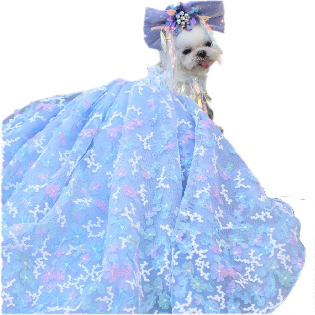 ハロウィンにお勧め犬用グレーのロングドレスXS 大型犬 ペット服 犬