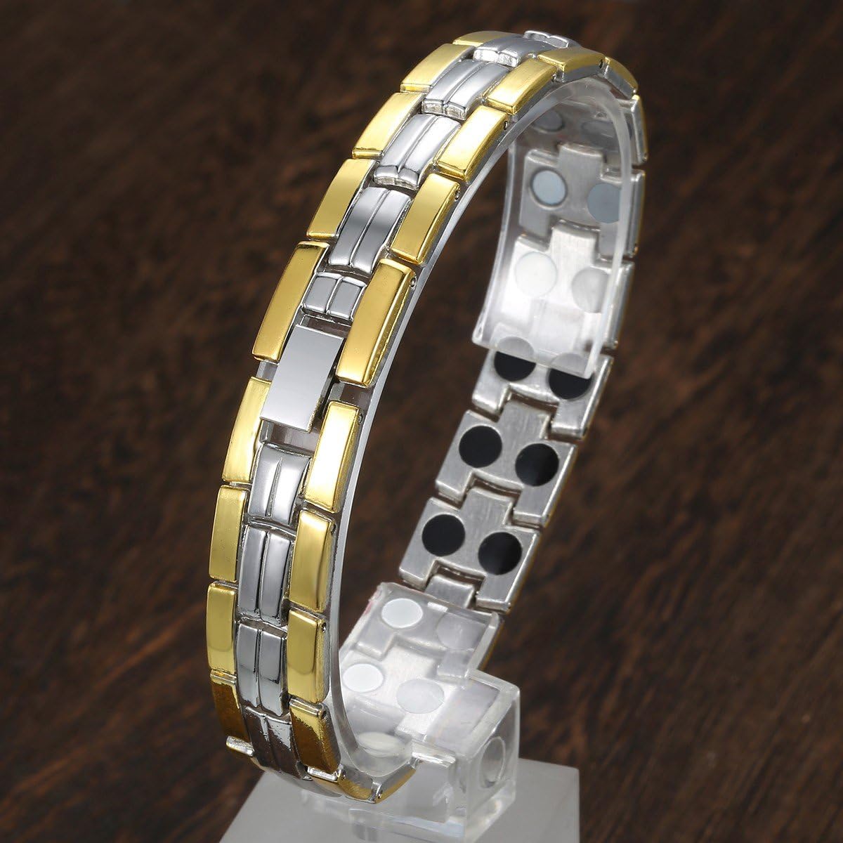 Bracelet magnétique en Acier Inoxydable pour Femme avec flèche Doré Argenté 13 mm